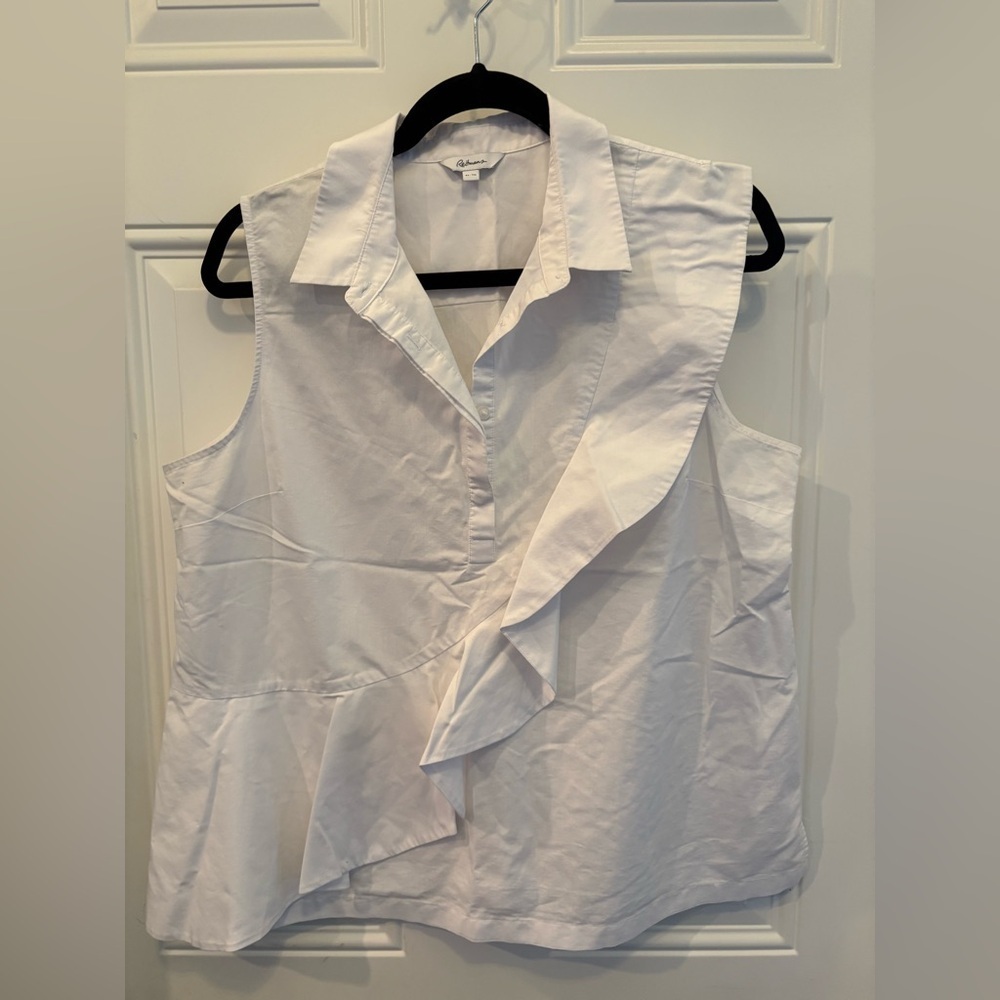 White Ruffled Sleeveless Top
